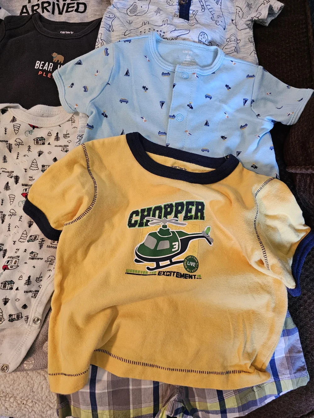 Baby Boys Mixed Onesie Bundle - Stripes, Graphics & Prints Size 3-6 Month